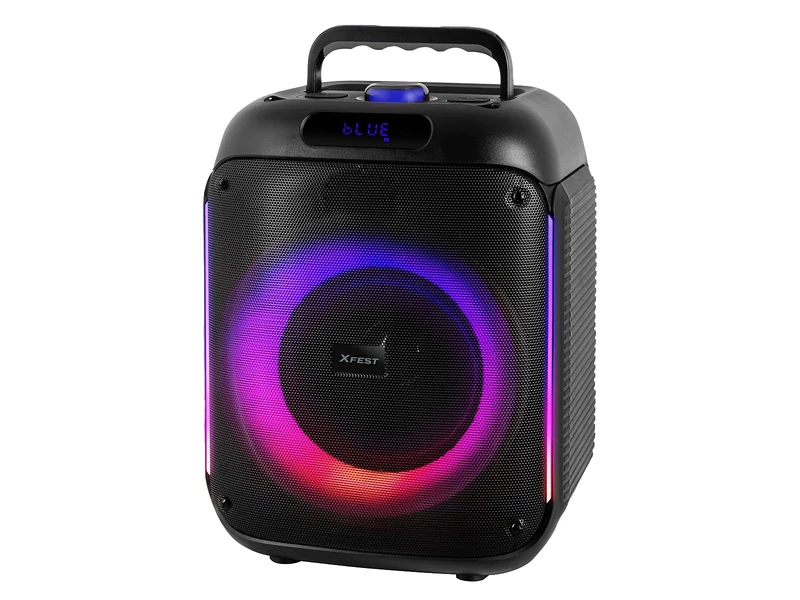 Trevi XF 215 KB Portable Wireless Speaker 60 W, Portable Speaker with USB, Micro SD, LINE IN and TWS Function, Ideal for Parties and Karaoke, Microphone with Cable and Built-in Battery