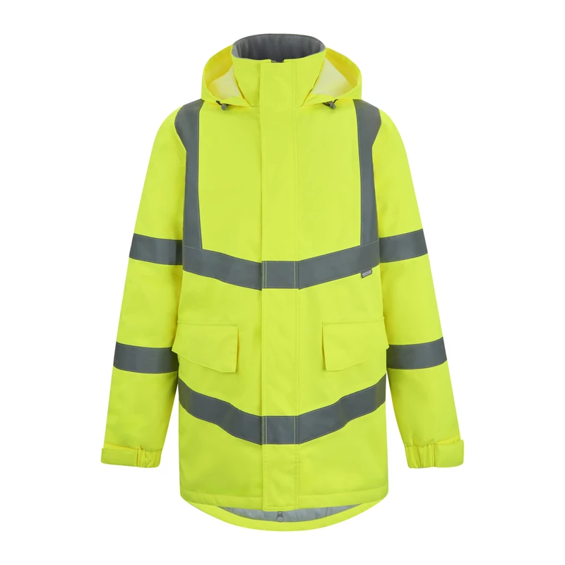 Regatta Professional Mens Contract Dover Parka Jacket Hi-Vis Pro Coat, Yellow, M UK