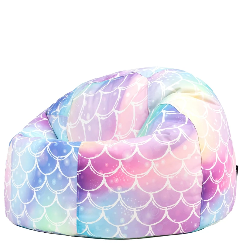 icon Ombre Mermaid Large Kids Bean Bag, Woven Fabric, Kids Bean Bag Chair with Filling Included, Gifts for Girls, Mermaid Gifts, Gaming Room, Bedroom, Bedroom Accessories