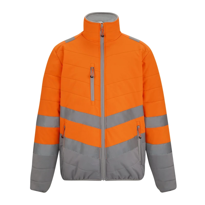 Regatta Professional Mens Thermal Baffle Hi-Vis 2-Tone Jacket, Orange, XL UK