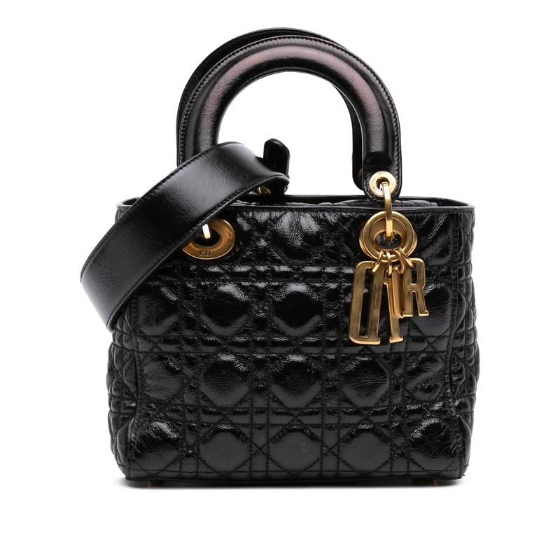 Dior Pre-Loved Small Crinkled Patent Cannage My ABCDior Lady