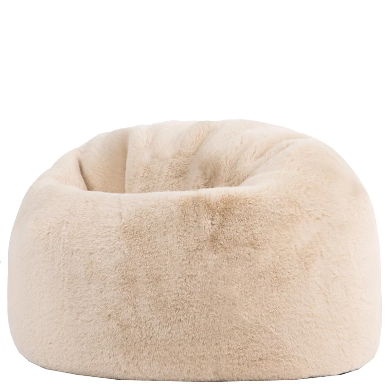 icon Kingston Faux Fur Fluffy Kids Bean Bag, Natural, Fluffy Kids Bean Bag Chair with Filling Included for Girls and Boys, Childrens Chair, Beanbags for Children, Playroom Décor, Bedroom Accessories