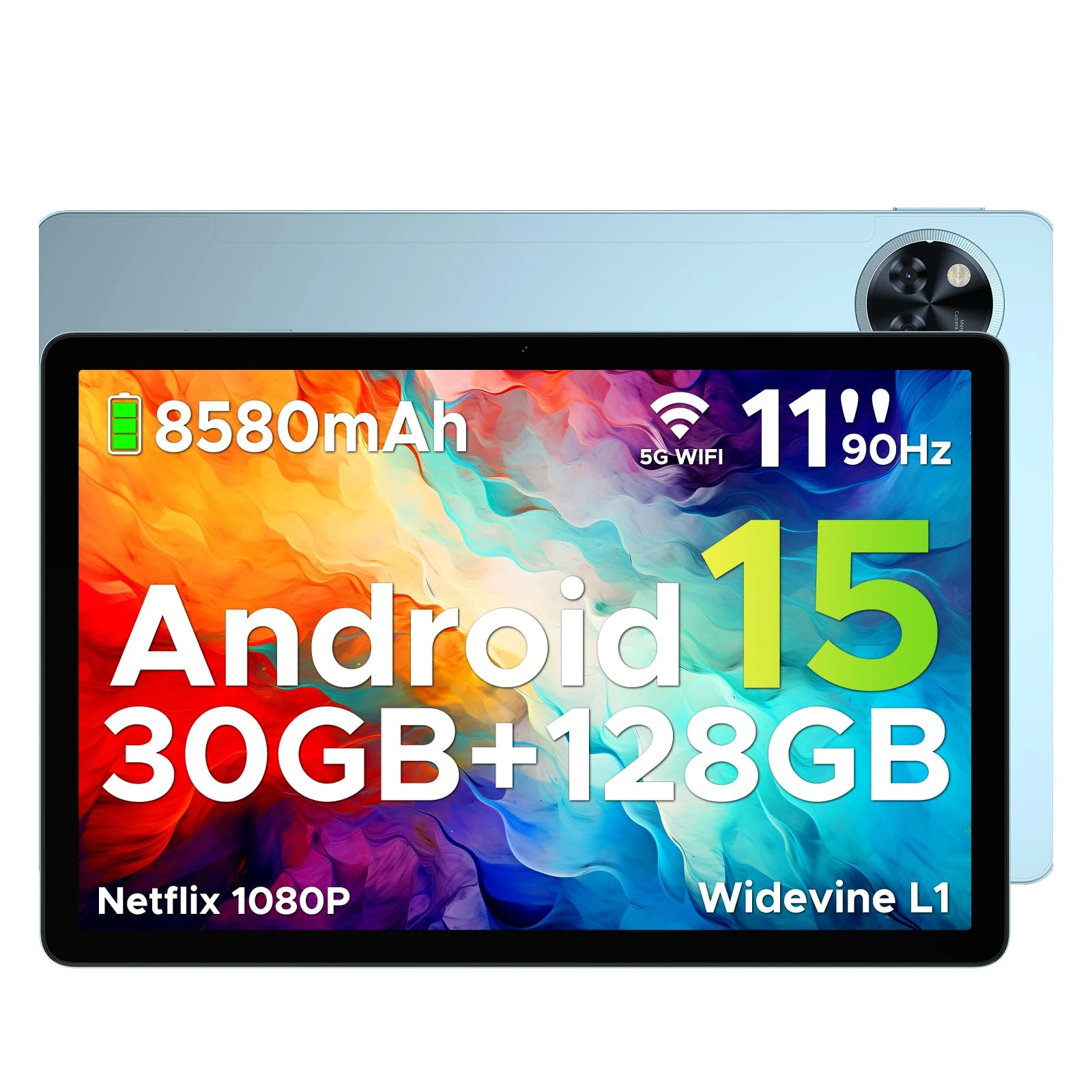 DOOGEE U11 PRO Android Tablets, 30GB RAM + 256GB ROM/2TB, Unisoc T7200 Octa-Core 11 Inch Tablet, 8580mAh Large Battery, 90Hz IPS Screen, 13MP+5MP Camera, Widevine L1/3.5mm Jack/Face Unlock/FM/OTG