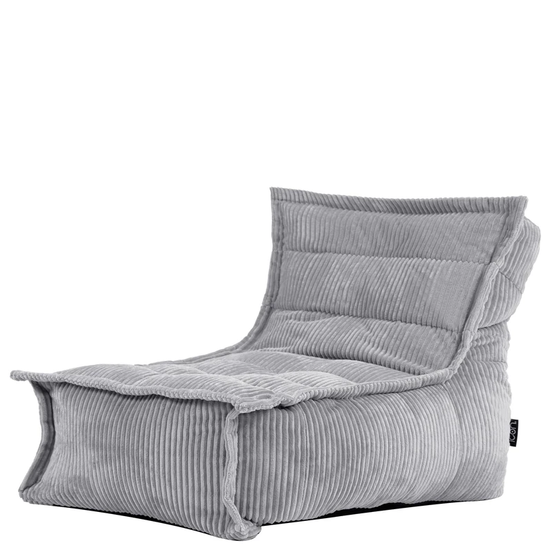 icon Dolce Kids Bean Bag Lounger, Corduroy, Grey, Kids Bean Bag Chair with Filling Included for Girls and Boys, Gifts for Kids, Beanbags for Children, Playroom Décor, Bedroom Accessories