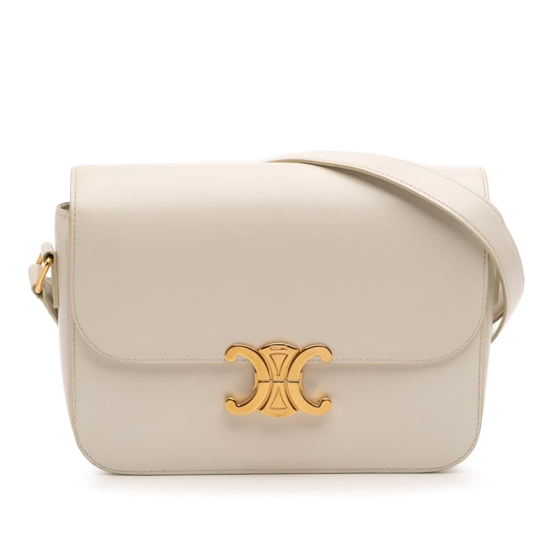 Celine Pre-Loved Classique Shiny Calfskin Triomphe Crossbody Bag
