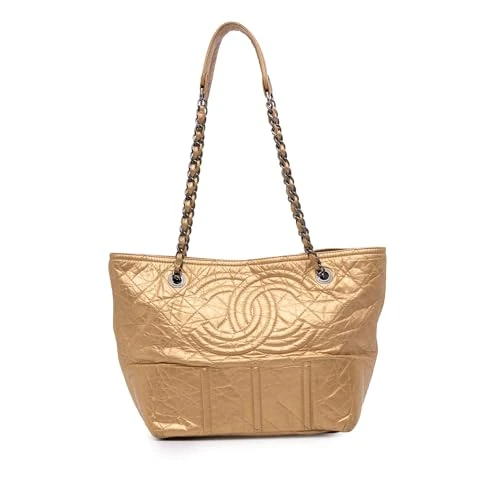 Chanel Pre-Loved Distressed Calfskin Shopping In Moscow Tote Bag