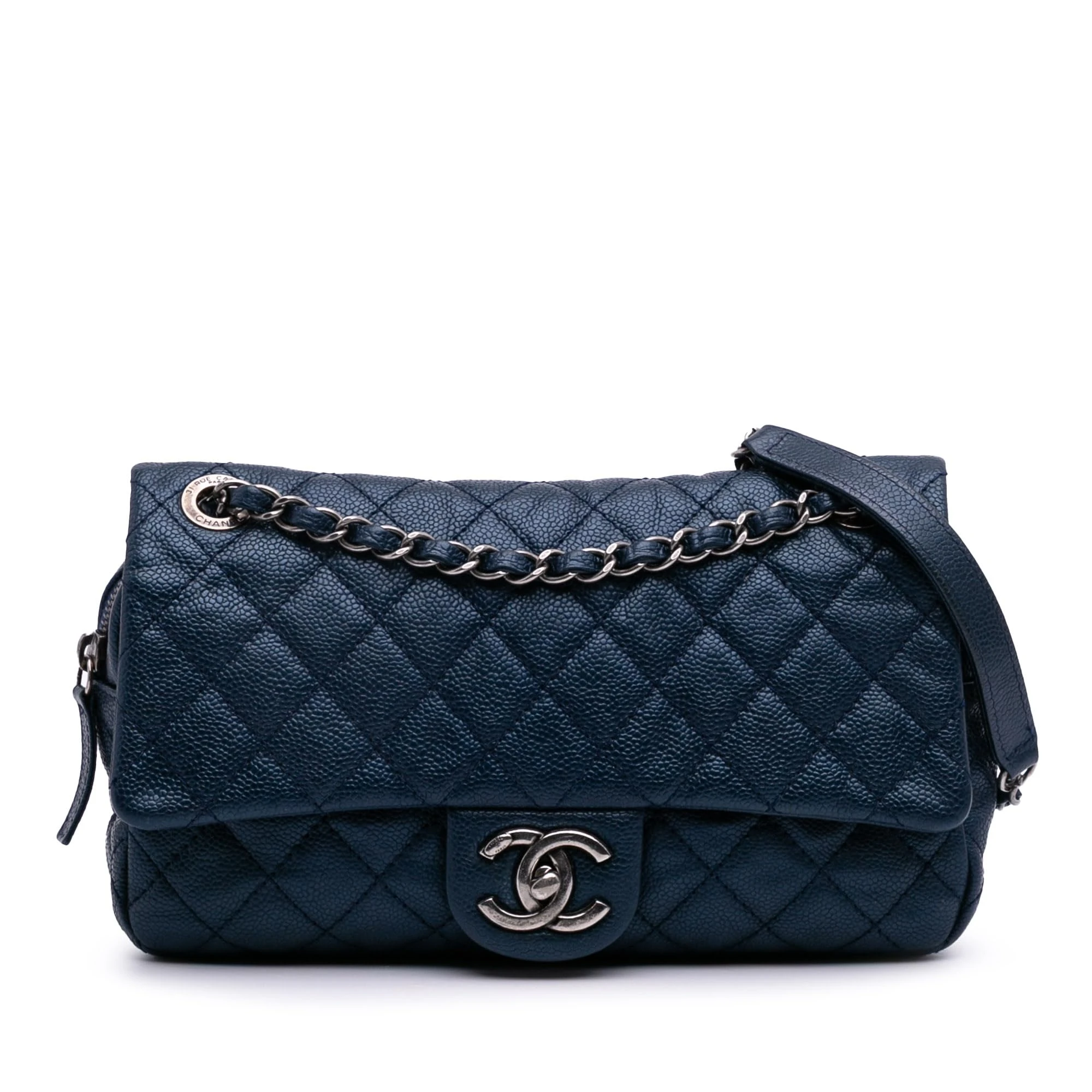 Chanel Pre-Loved Medium Quilted Iridescent Caviar Easy Flap