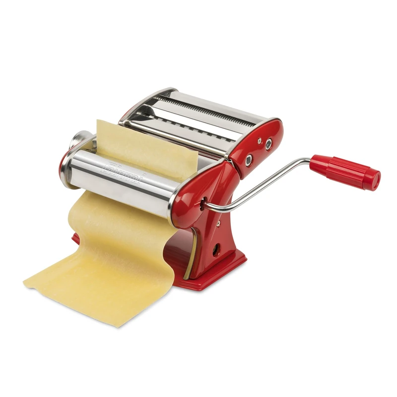 Girmi IM92 Pasta Maker Stainless Steel Case 7 Thickness 3 Pasta Moulds Aluminium Roller Red