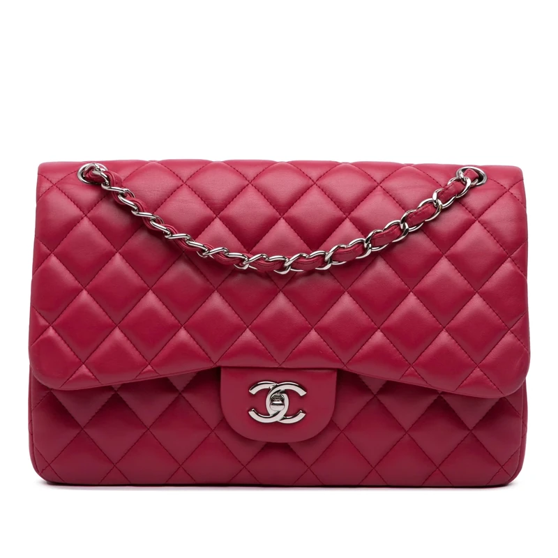 Chanel Pre-Loved Jumbo Classic Lambskin Double Flap Shoulder Bag