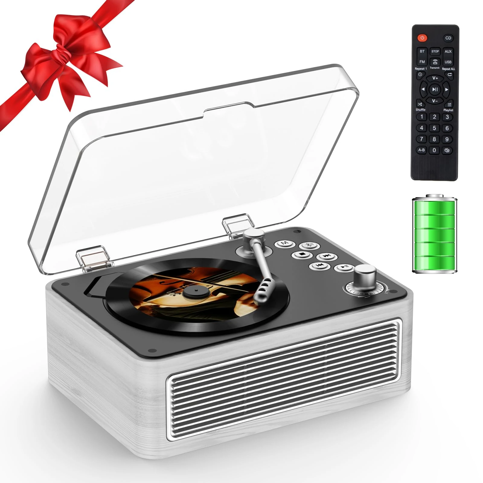 CD Player Portable Bluetooth: Kegaudio CD Players for Home with Speakers & Radio & Remote Control Vintage CD-Player Support USB/AUX Playback Headphone jack Poplar