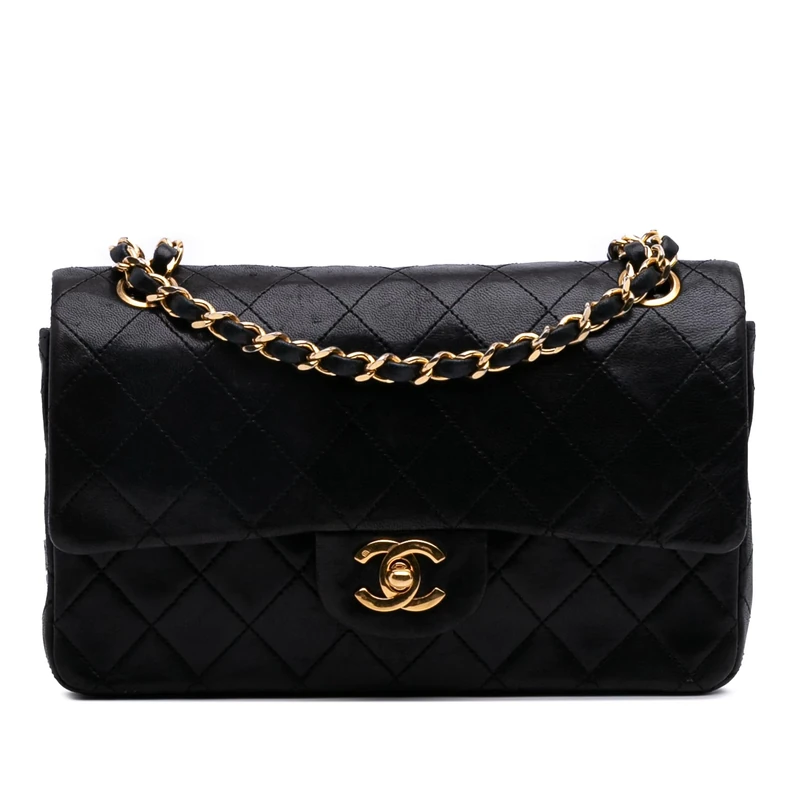 Chanel Pre-Loved Small Classic Lambskin Double Flap Shoulder Bag