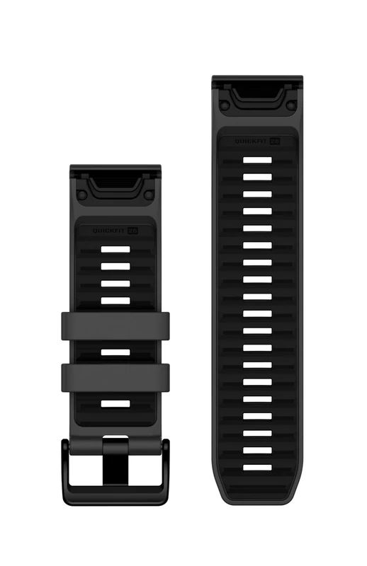 Garmin QuickFit Watch Bands (26mm), suitable for selected fēnix-, epix-, Descent-, D2-, Instinct-, Forerunner- and Tactix series smartwatches, Original accessory, Silicone, Graphite/Black