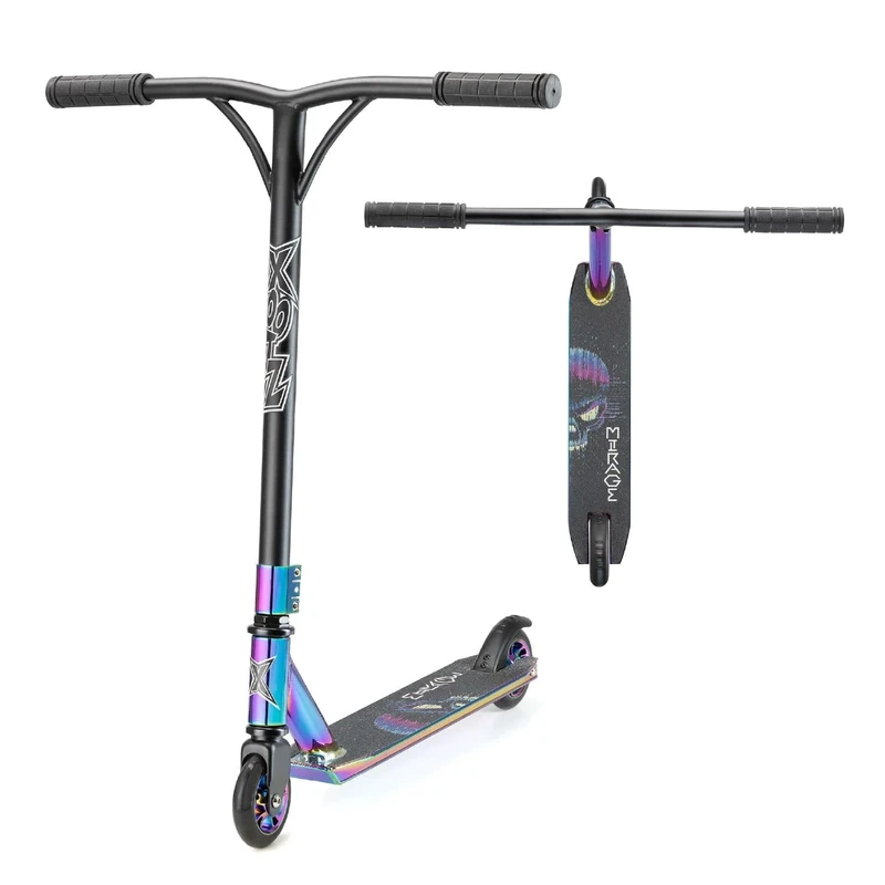 Xootz Stunt Pro Street Scooter, Freestyle Trick Scooter with Steel Y Bar, Aluminium Deck, ABEC-7 Bearings, Rubber Grips, for Kids & Teens, Grey