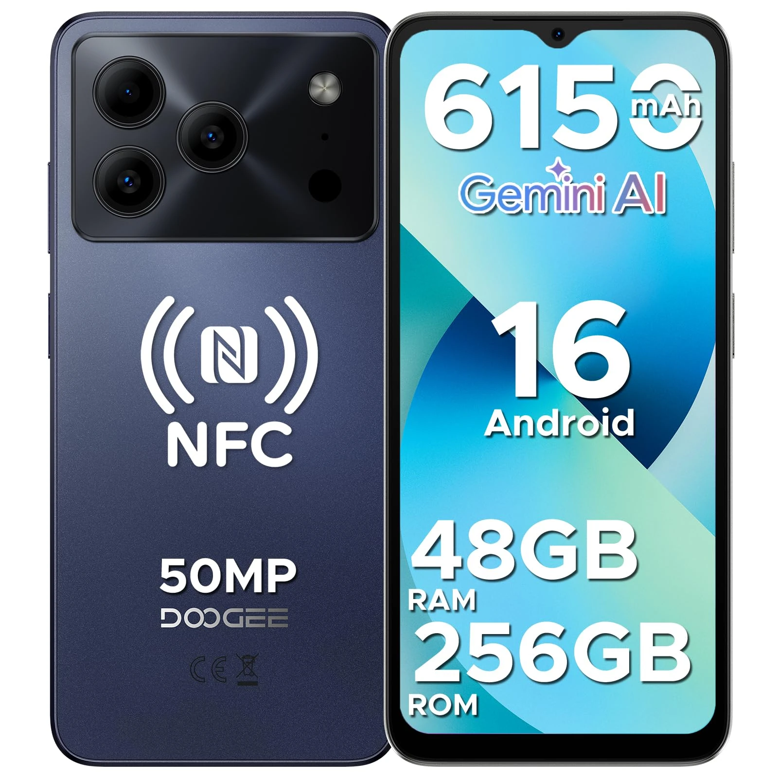 DOOGEE Note 56 Plus Android 16 Smartphone, 48GB + 256GB/2TB, 6150mAh + 6.56 HD+/90Hz Display, 8MP + 50MP, 4G Dual Sim-Free & Unlocked Mobile Phones, Face ID/Fingerprint/Widevine L1/OTG/NFC, Purple