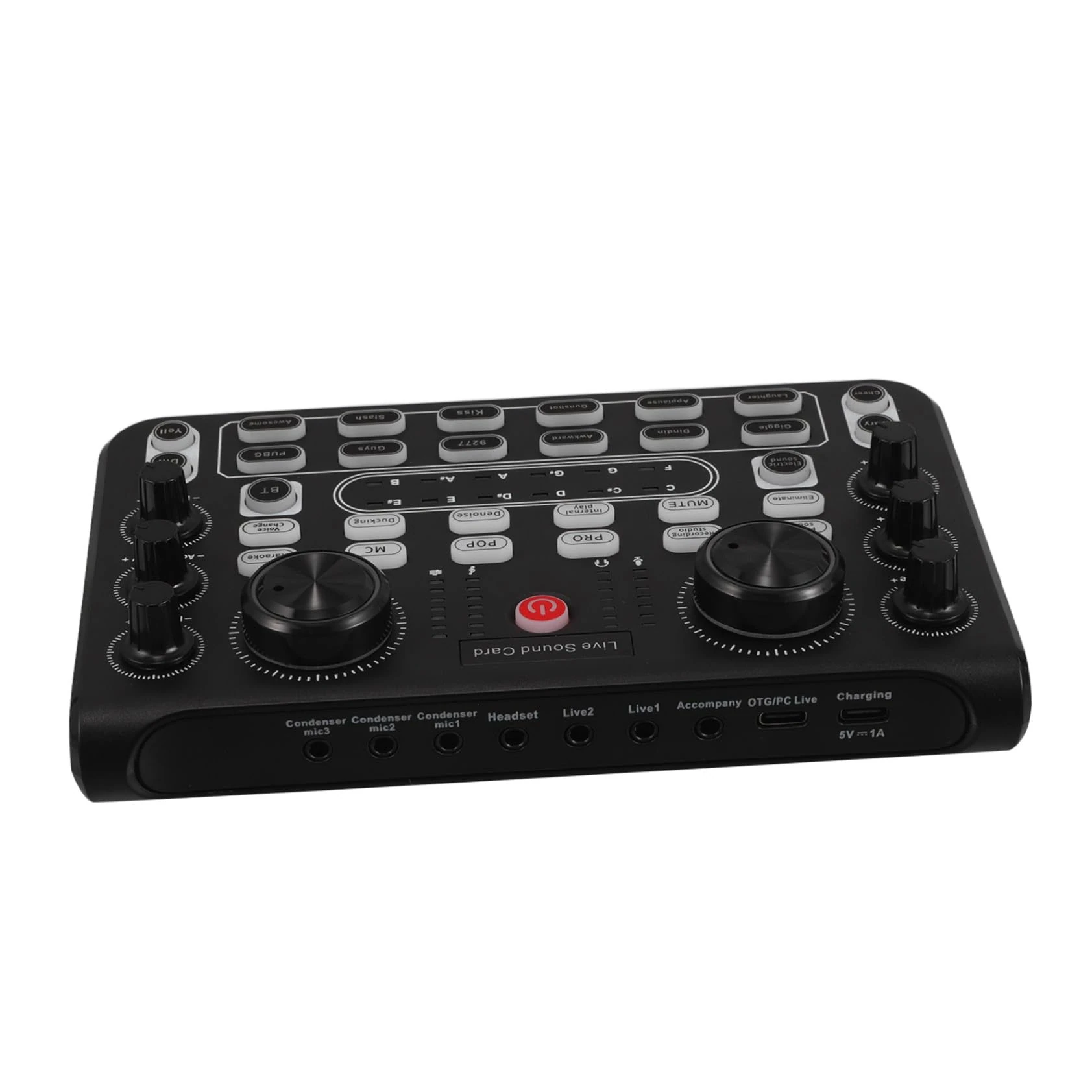 HANABASS Portable Live Sound Card Mixer Board for Phone Compact Audio Mixer with Multi-function Mixing Board Use Desktop Sound Card for Singing Streaming and Gaming