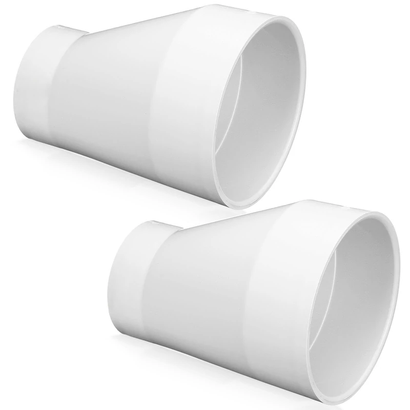 Pushglossy 2 Pcs 6" X 4" PVC Pipe Fitting Schedule 40 Compatible with 429-E Series Eccentric Reducer Coupling Suitable for High-Flow Capacity, Plumbing, Irrigation, Pool, Spa, White
