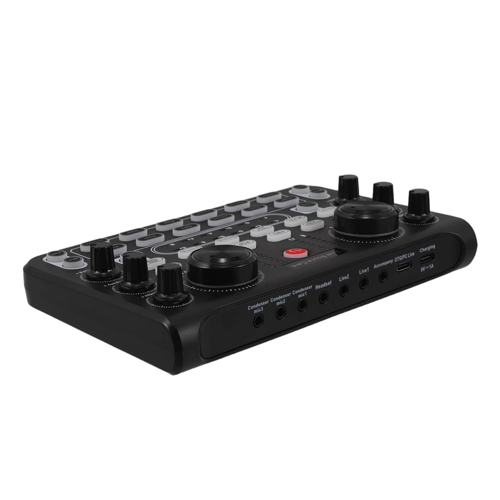 BESPORTBLE Compact Desktop Gaming Audio Mixer with Multi-language Mixing Portable Live Sound Card for Karaoke Podcasting and Precise Tuning Space-saving Professional Sound Card for Streaming
