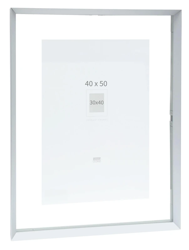 Deknudt Frames - Photo frame - between two glasses - silver rim - aluminium - for size up to 40x50 cm - S028D1 - to hang