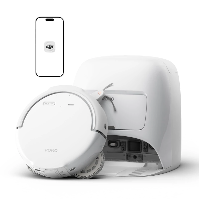 DJI ROMO S Robot Vacuum Cleaner and Mop With 25,000 Pa Suction, Drone-Level Sensing, Dual Robotic Arms, 200-Day Maintenance-Free Operation, Anti-Tangle Roller Brush, Auto Mop Washing & Drying - Image 1