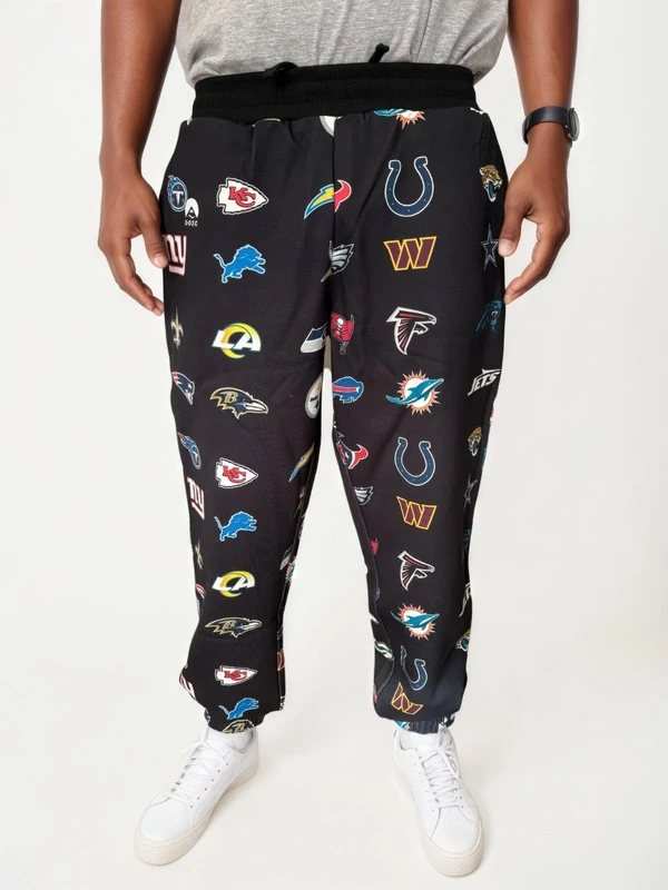 OOSC Mens NFL Team - Black Sweatpants, Black, XXL EU