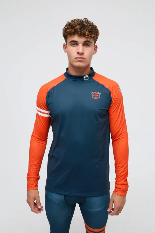 OOSC Mens Chicago Bears - X NFL Baselayer Top, Orange, XS EU