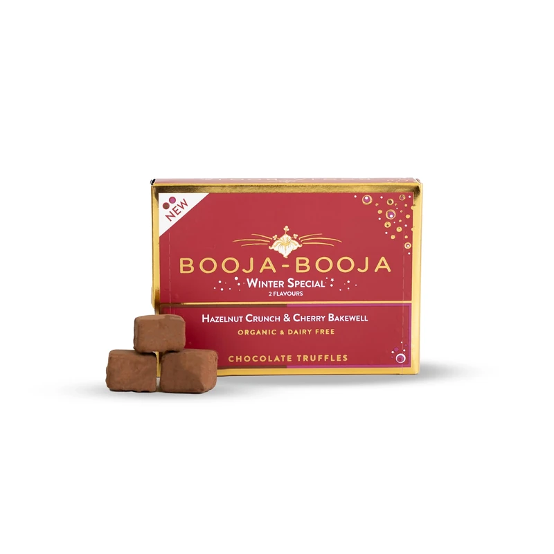 Booja - Booja, Winter Special | Hazelnut Crunch & Cherry Bakewell Vegan Chocolate Truffles 92g