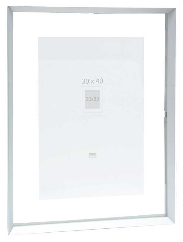 Deknudt Frames - Photo frame - between two glasses - silver rim - aluminium - for size up to 30x40 cm - S028D1 - to hang