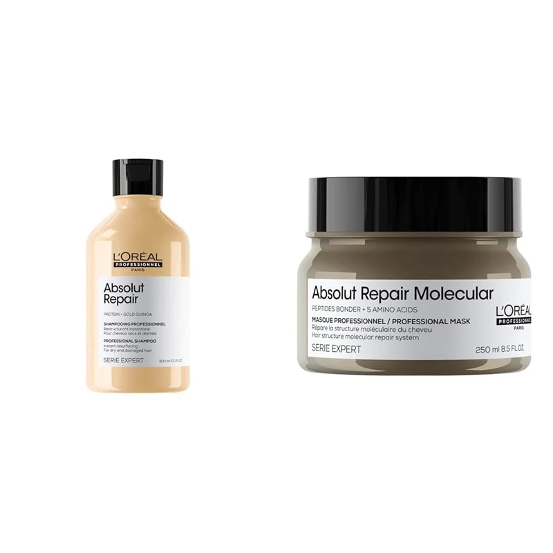 L'Oréal Professionnel Absolut Repair Molecular Shampoo 300ml + Rinse-off Mask 250ml + Oil 30ml