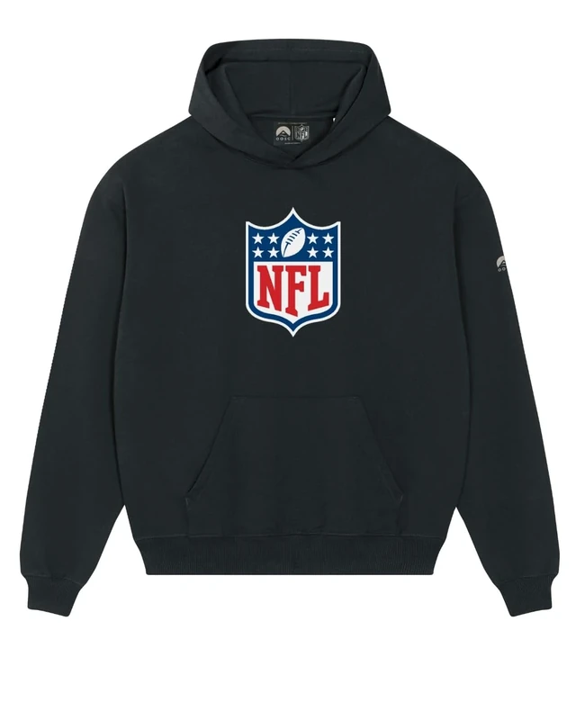 OOSC Mens Nfl Shield Hoodie - Black Sweatshirt, Black, 3XL EU