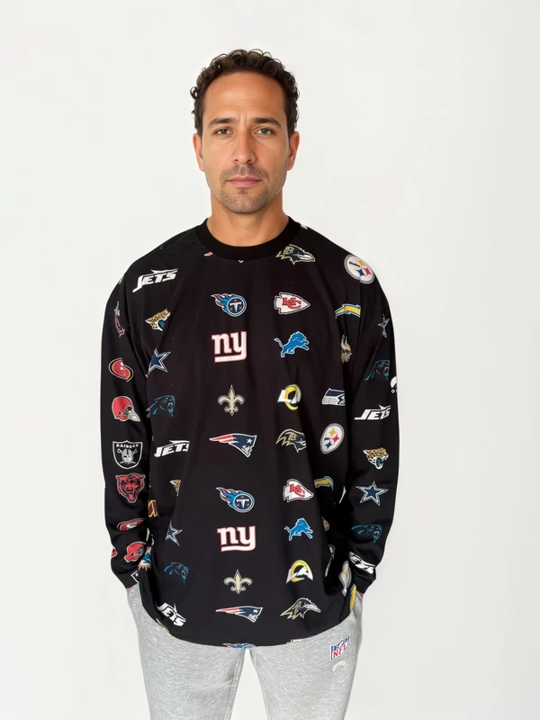 OOSC NFL Long Sleeve Team T-Shirt - Black - S