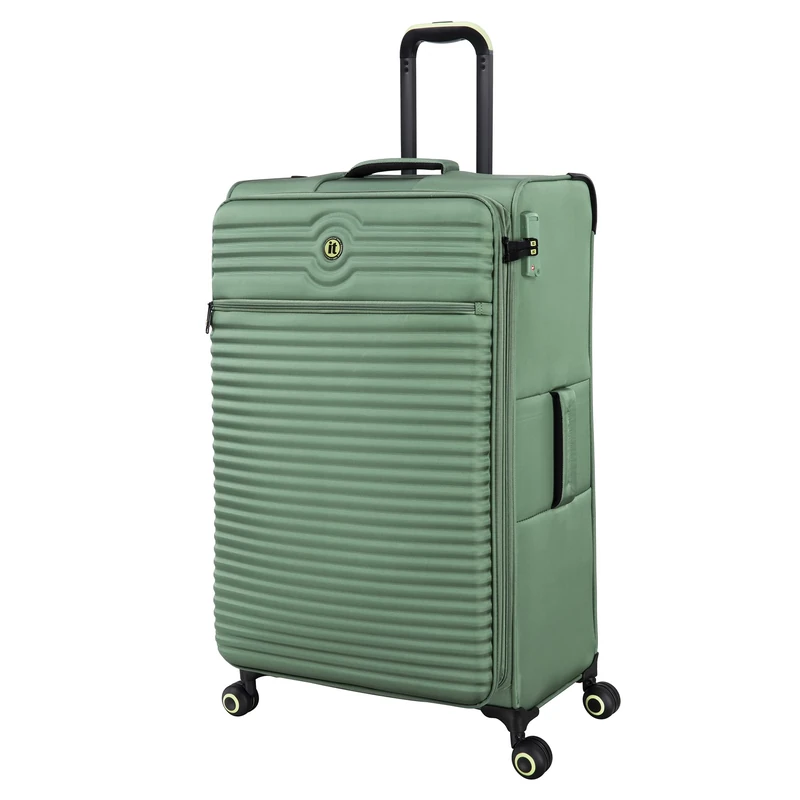 It Luggage Circulator 32" Softside Checked 8 Wheel Expandable Spinner, Hedge Green, L, Circulator 32" Softside Checked 8 Wheel Expandable Spinner