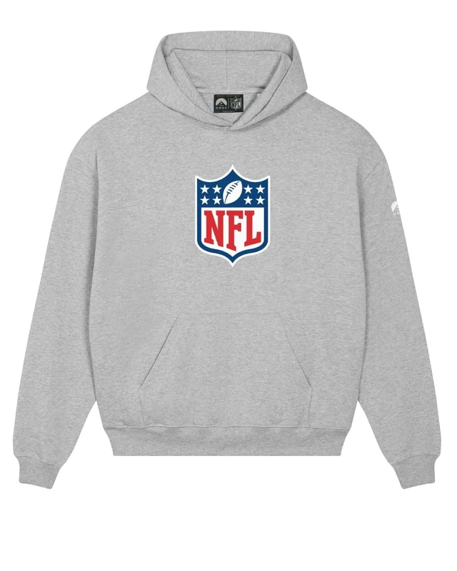 OOSC Mens Nfl Shield Hoodie - Grey Sweatshirt, Grey, 3XL EU