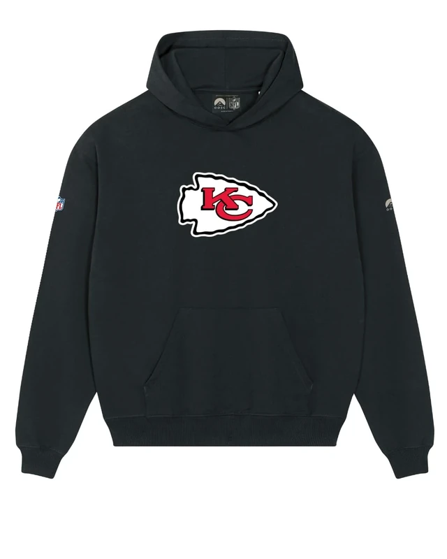 OOSC Mens Kansas City Chiefs Hoodie Sweatshirt, Black, 3XL EU