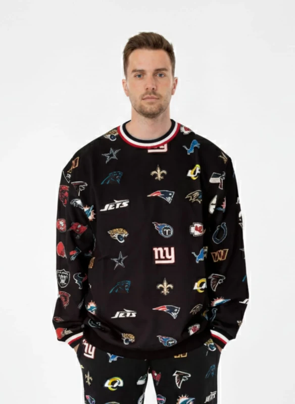 OOSC Mens Nfl Team - Black Sweatshirt, Black, 3XL EU