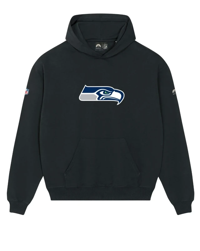 OOSC Mens Seattle Seahawks Hoodie Sweatshirt, Black, 3XL EU