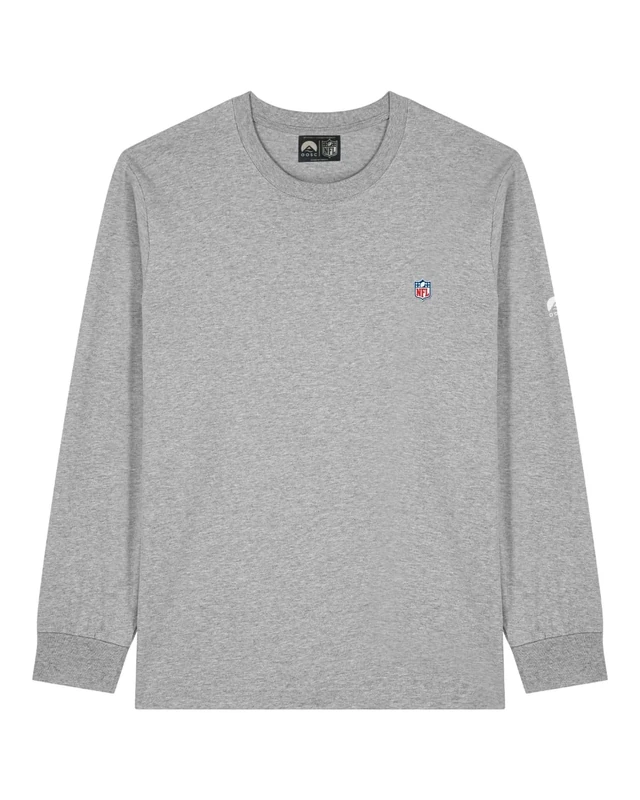 OOSC Mens NFL Long Sleeve Shield Grey T-Shirt, Grey, M EU