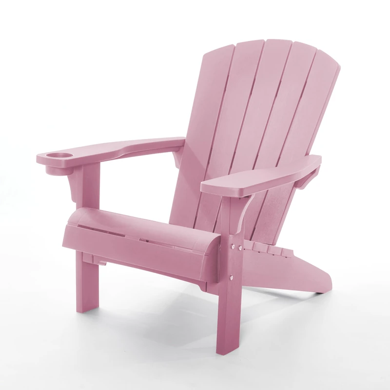 Keter Alpine Adirondack Garden Chair – Old Pink | Outdoor Wood-Effect Chair | Weatherproof, Durable & Maintenance-Free | Comfortable Deep Seat | Lightweight, Easy Assembly | 160kg Load Capacity