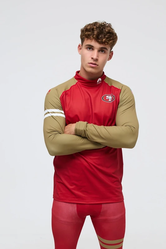 OOSC Mens San Francisco 49ers - X NFL Baselayer Top, Gold, XXL EU