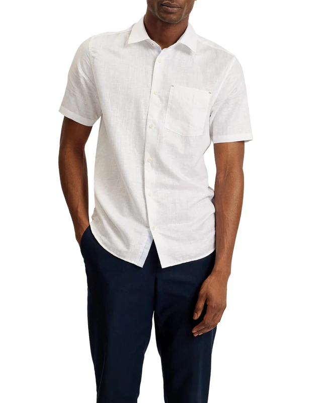 Ted Baker London PALOMAS-SS Linen Shirt, White