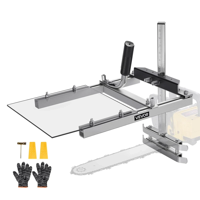 VEVOR Chainsaw Mill, Portable Sawmill Fits 16-20 in Planking Milling Bar, Lumber Cross Cutting Guide Chain Saw with Shield, 0.2-11.81 in Cutting Thickness, Timber Chainsaw Mill Kit for Woodworkers