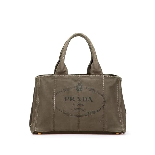 Prada Pre-Loved Canvas Canapa Logo Satchel