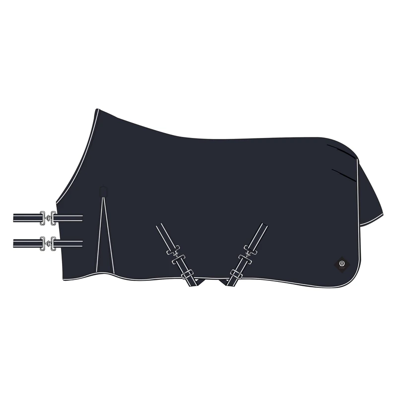 Imperial Riding IRHBasic Outdoor Blanket 200 g, without Neck Piece, Medium-Weight Outdoor Blanket, Weatherproof Material, Kick Pleat, 600D Polyester, Cross Surcingles, Tail & Leg Cords, Navy, 135