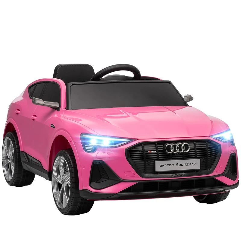 HOMCOM Audi E-tron Licensed 12V Kids Electric Ride on, Electric Car for Kids, with Parental Remote, Music Lights MP3, Suspension Wheels, for 3-5 Years, Pink