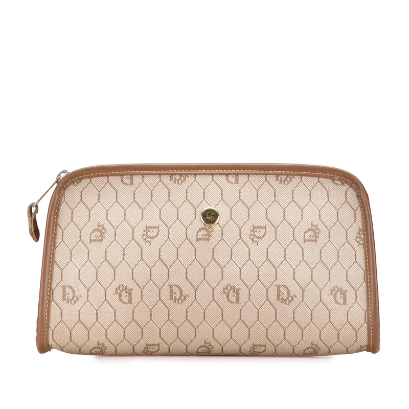 Dior Pre-Loved Honeycomb Coated Canvas Clutch Bag