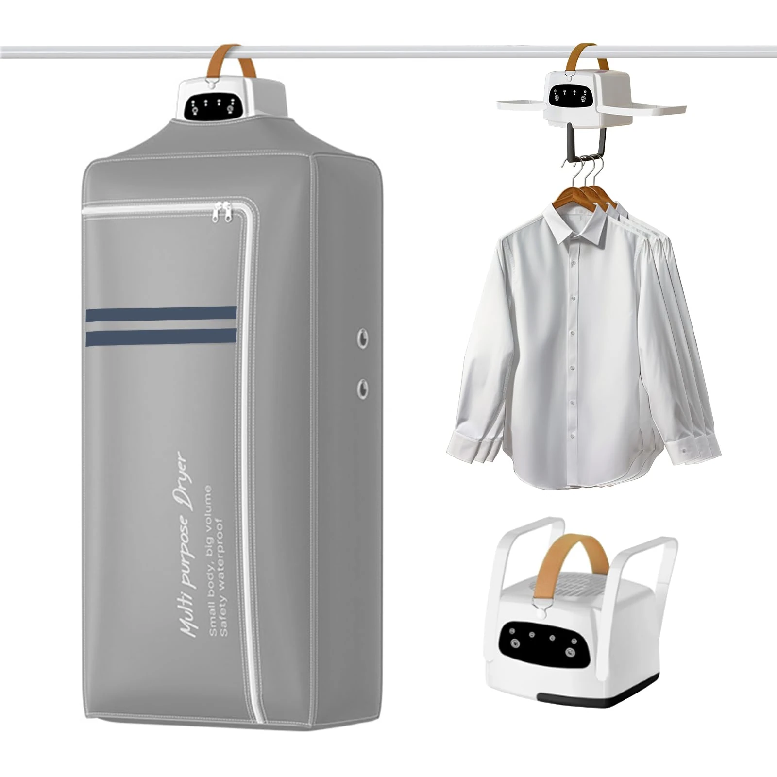 Electric Clothes Dryer, 800W Portable Clothes Dryer with Drying Bag, Wet Laundry Fast Drying, 360° Dimensional Drying with 4H Timer, Foldable Laundry Drying for Home, Apartment, Travel