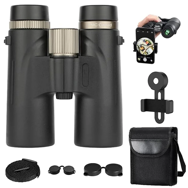 Warmax Binoculars, Warmax Binoculars 12x42 Adults High Magnification, Great for Birdwatching, Traveling, Stargazing, Hunting (Black)
