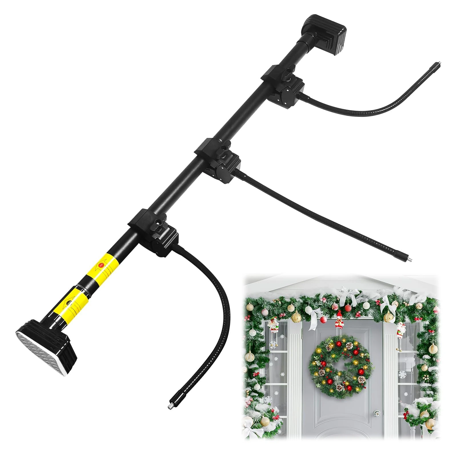 mtlsttbd Garland Hanger for Door Frame, Suitable for Doors and Windows with Inner diameters of 30”- 67“, Heavy-Duty Christmas Halloween Decoration Holder for Wreaths, Lights & More(Stretch 80-170cm)