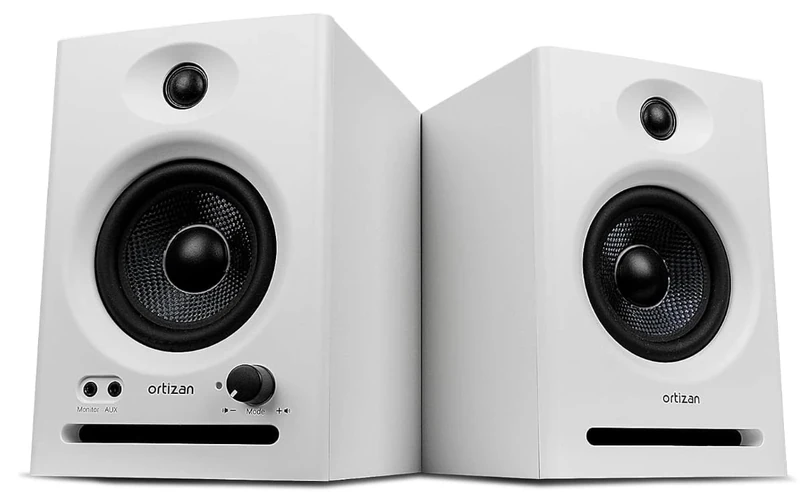 Ortizan Studio Monitors, Computer Speakers with Bluetooth 5.3, Bookshelf Speakers 2.0 Active Monitor Speakers 80W, 2-Way, Wooden Enclosure PC Speakers for Recording Multimedia, Gaming, Music