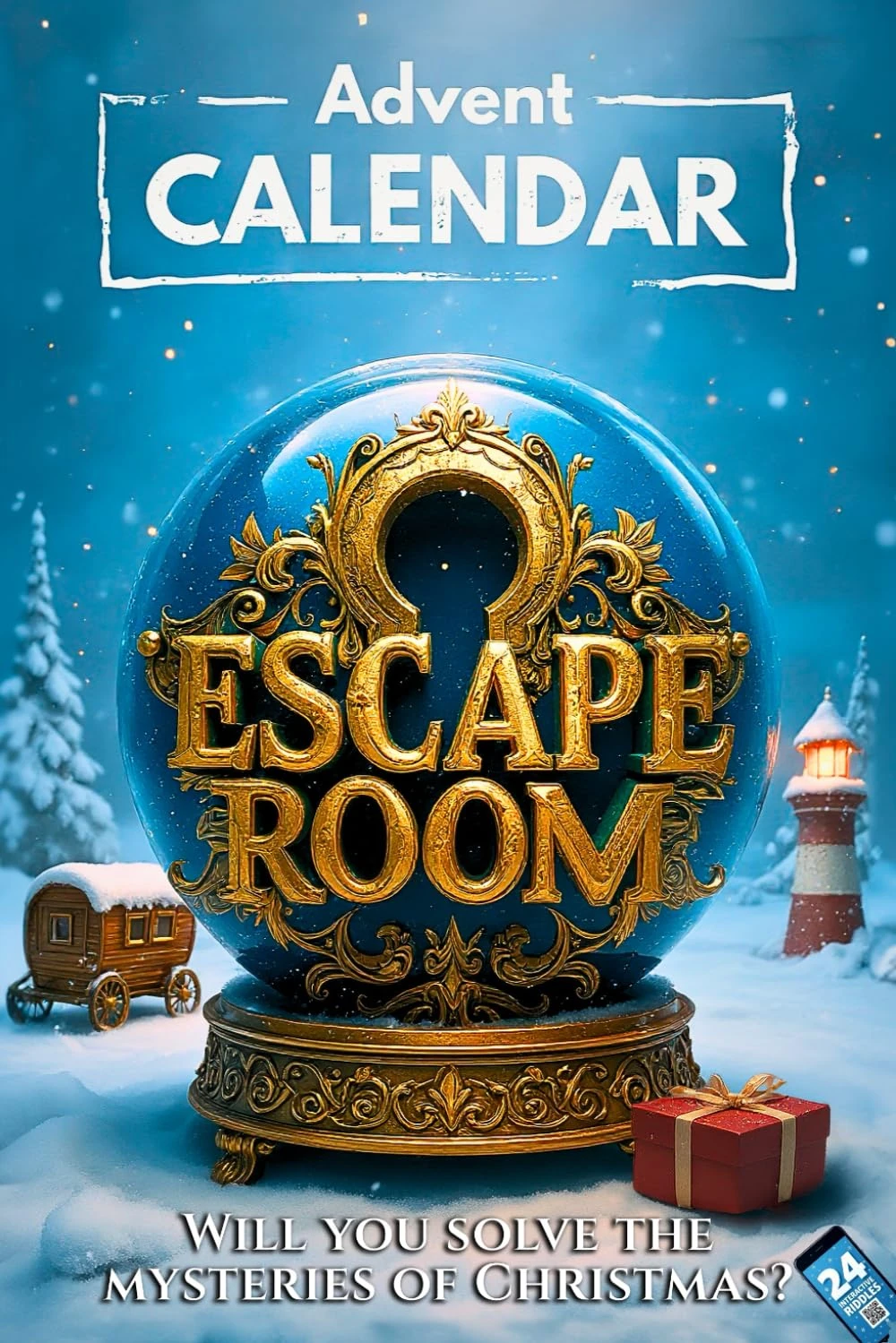 Advent Calendar Escape Room 2.0 for Adults: 24 Riddles, Games and Puzzles to Solve Before Christmas. An Interactive Adventure Novel (Book + App)