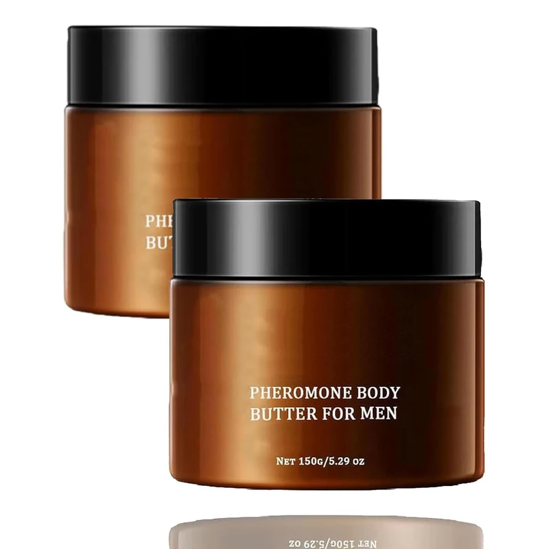 Skin Pheromone Body Butter For Men,Cologne-Infused Moisturizer & Scent Balm 5.29oz,Natural,Long-Lasting Hydration Fragrance,For Dry & Sensitive Skin,2Pcs